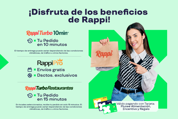 "BENEFICIOS RAPPI TURBO (ESTA VERTICAL, NO LA HAY EN LA COMPETENCIA) TU PEDIDO EN 10 MINUTOS  (SUPERMERCADO / CONVENIENCIA)  ?  URGENCIA  BENEFICIOS R